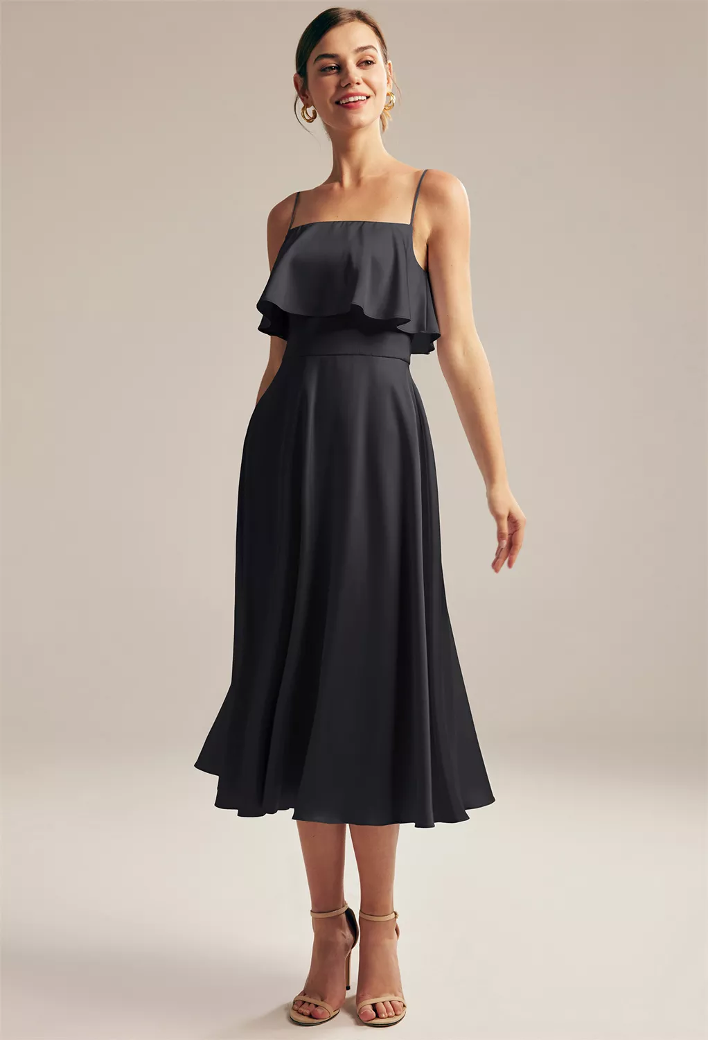 AW Morza Black Metallic  Beach Wedding Guest Dresses